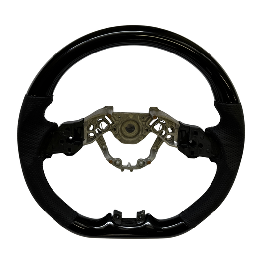 スタイリッシュなD型ステアリング (ピアノブラック) スポーツD型ステアリング ルークス B44系 R2/3-R7/9 YourParts e0210 運転操舵感が変わります