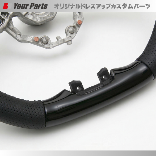 純正D型ステアリングに対応 (ピアノブラック) スポーツステアリング ノート E12後期 H28/11-R2/12 YourParts SN015C コンビレザーで内装が豪華に