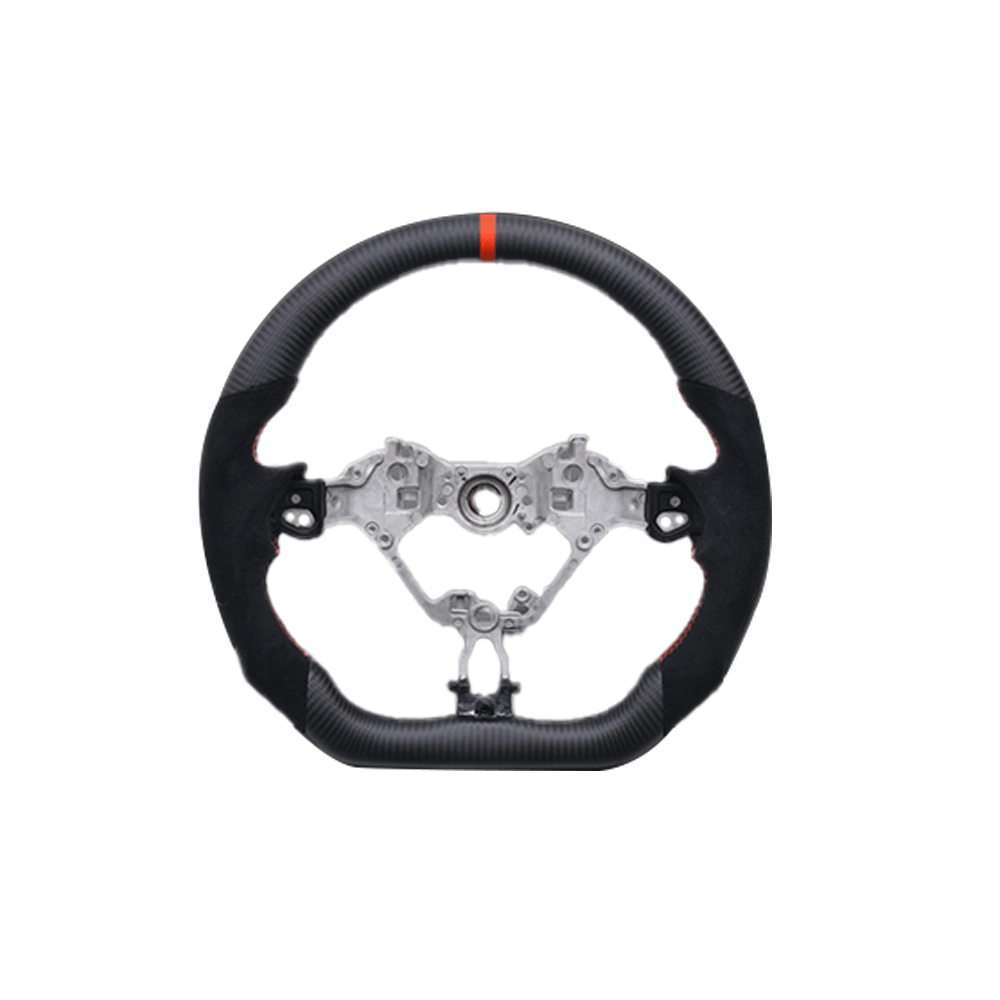 トップマークレッド (マッドカーボン×アルカンターラ ) プレミアムスポーツステアリング GR86/BRZ ZN8 (R3/10-) LANBO CB001D GRシリーズ用