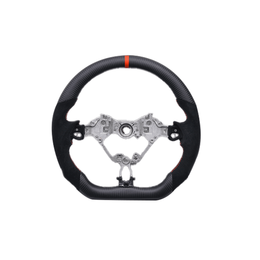 トップマークレッド (マッドカーボン×アルカンターラ ) プレミアムスポーツステアリング  GR86/BRZ ZN8 (R3/10-) LANBO CB001D GRシリーズ用