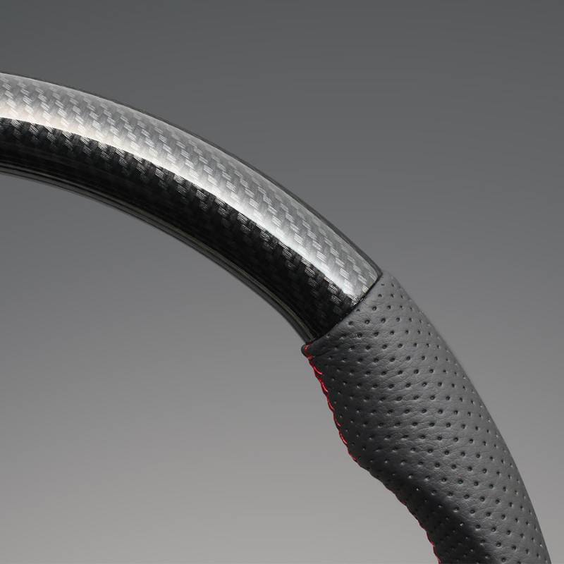 高品質の証ユーロステッチ採用 (カーボン調xレッドステッチ) 純正交換ガングリップステアリング カローラフィールダー/アクシオ 160系 H24/5- LS194