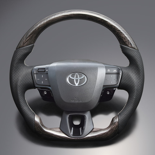 (ウズラモクブラウン) 純正交換ガングリップステアリング 現行アルファード 40系 Xグレード専用 LS200 ヒーター対応/アクティブ操舵機能付車は装着不可