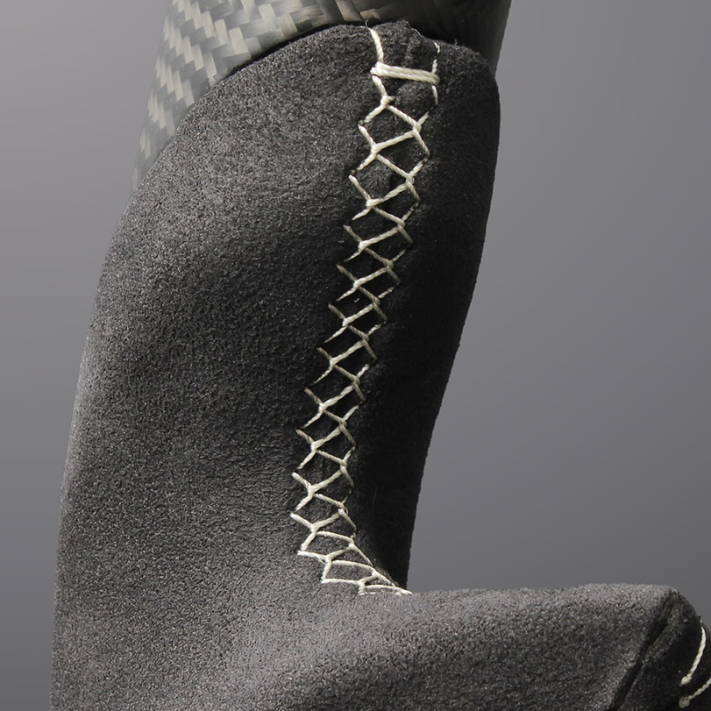 (マットリアルカーボン x アルカンターラBK x シルバーステッチ) 純正交換ガングリップステアリング ランクル 300系 R3/8- LS226 ヒーター対応