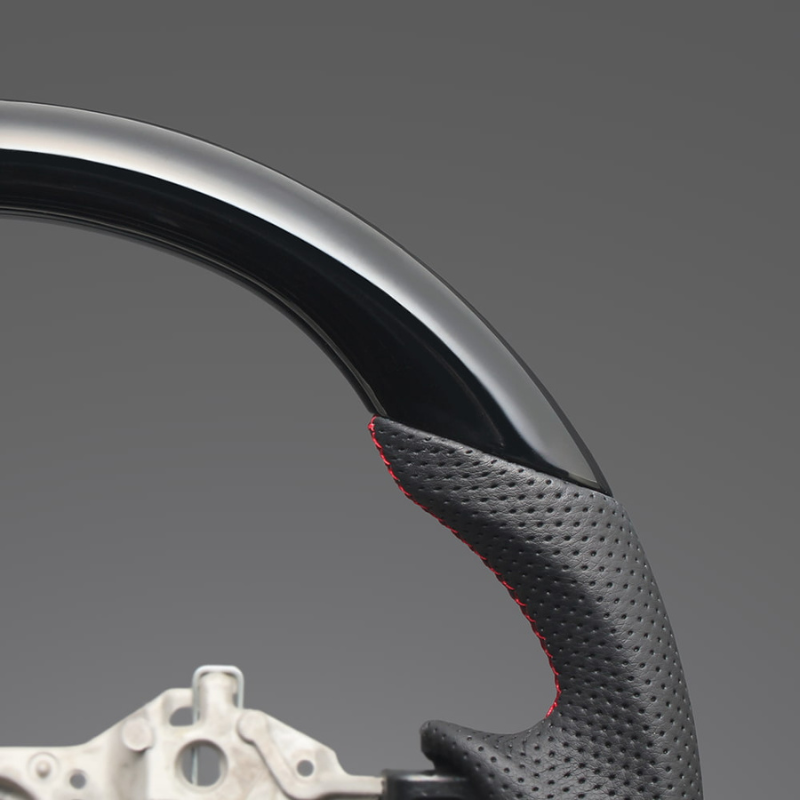 高品質の証ユーロステッチ採用 (ピアノブラックxレッドステッチ) 純正交換ガングリップステアリング 86/GR86 ZN6/ZN8 H28/-R6/4 LS240