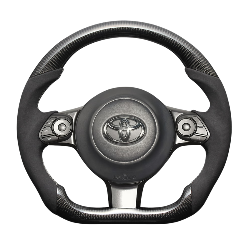 最上位モデル (艶有リアルカーボン×アルカンターラBK×シルバーステッチ) 純正交換ガングリップステアリング 86/GR86 ZN6/ZN8 H28/-R6/4 LS242