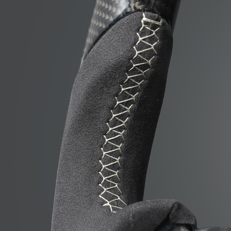 最上位モデル (艶有リアルカーボン×アルカンターラBK×シルバーステッチ) 純正交換ガングリップステアリング 86/GR86 ZN6/ZN8 H28/-R6/4 LS242