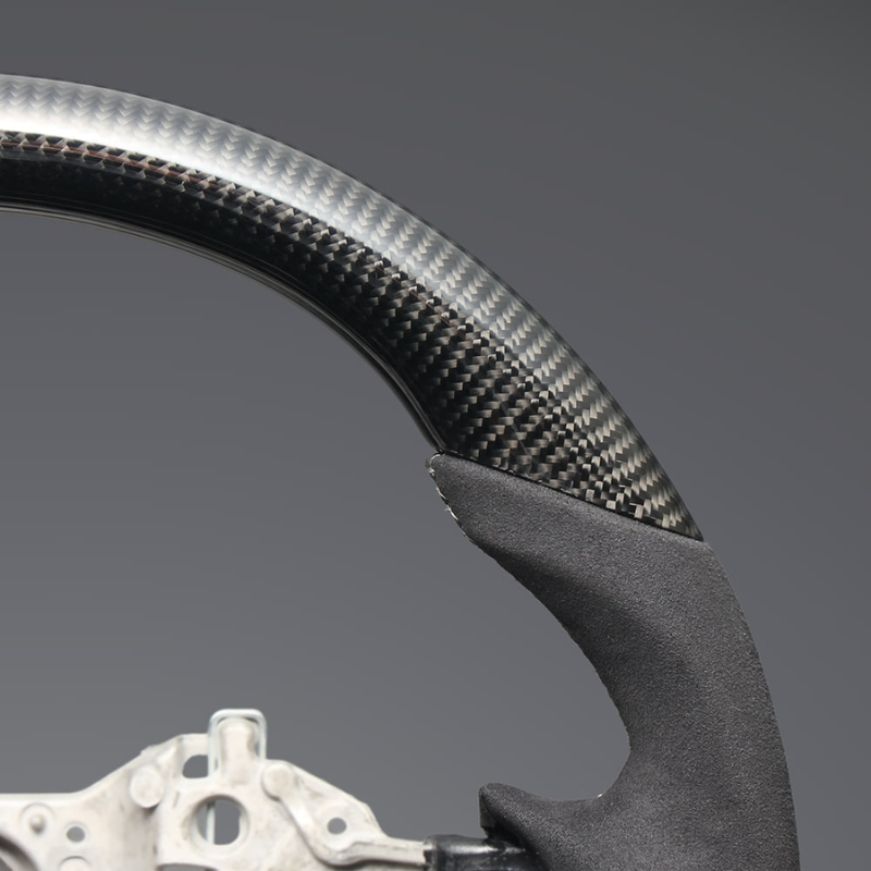 最上位モデル (艶有リアルカーボン×アルカンターラBK×シルバーステッチ) 純正交換ガングリップステアリング 86/GR86 ZN6/ZN8 H28/-R6/4 LS242