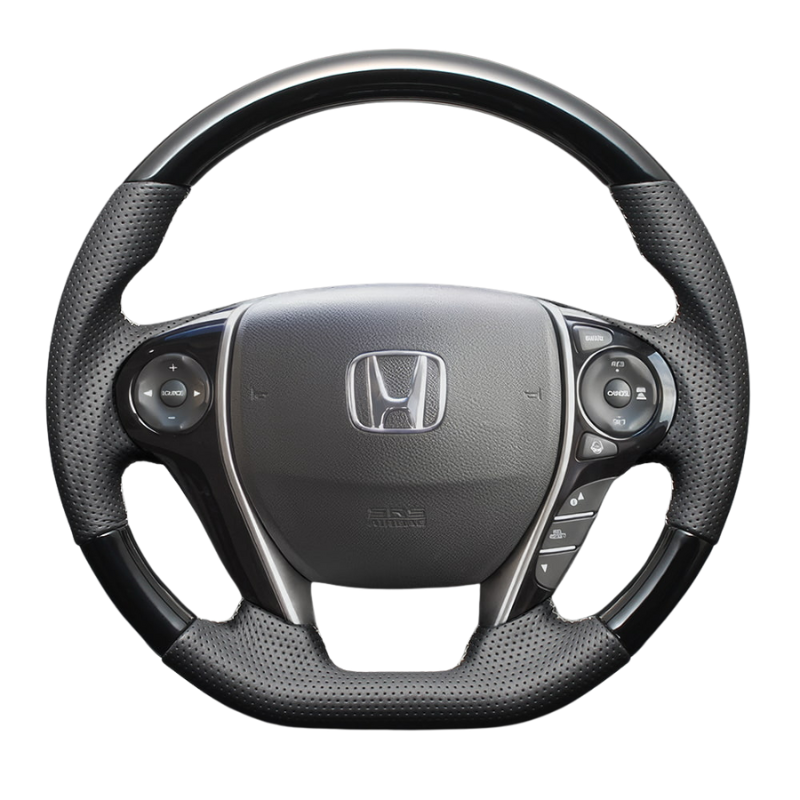 (ピアノブラックxシルバーステッチ) 純正交換ガングリップステアリング オデッセイ RC系前期 H25/11-R2/9 LS261 4スポーク専用 ハイブリッド車可