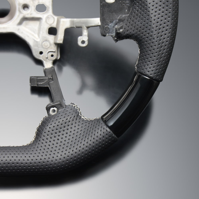 (ピアノブラックxシルバーステッチ) 純正交換ガングリップステアリング オデッセイ RC系前期 H25/11-R2/9 LS261 4スポーク専用 ハイブリッド車可