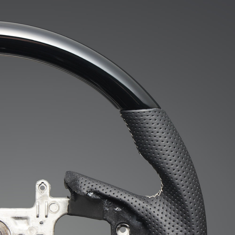 (ピアノブラックxシルバーステッチ) 純正交換ガングリップステアリング オデッセイ RC系前期 H25/11-R2/9 LS261 4スポーク専用 ハイブリッド車可