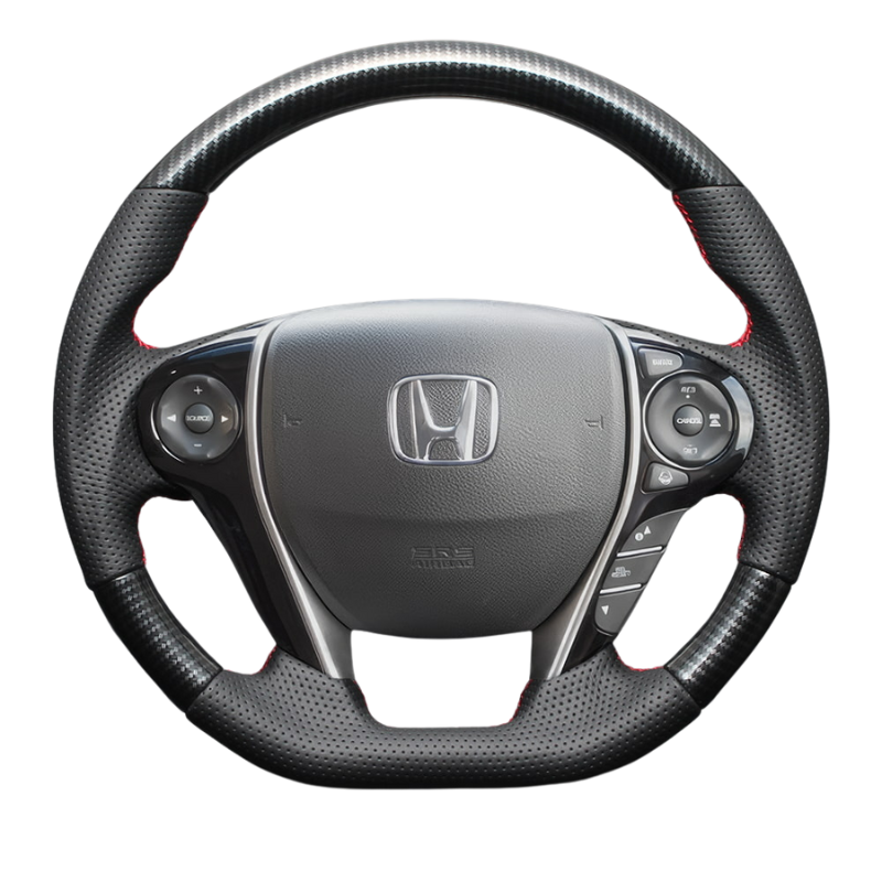 (カーボン調xレッドステッチ) 純正交換ガングリップステアリング オデッセイ RC系前期 H25/11-R2/9 LS262 4スポーク専用 ハイブリッド車可