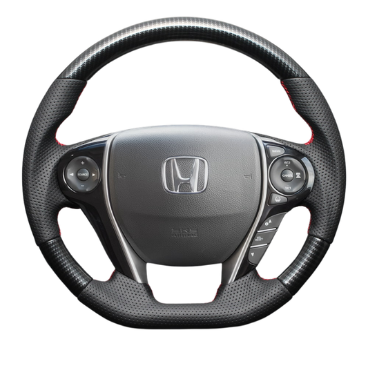 (カーボン調xレッドステッチ) 純正交換ガングリップステアリング オデッセイ RC系前期 H25/11-R2/9 LS262 4スポーク専用 ハイブリッド車可