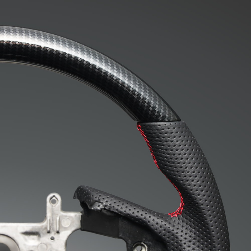 (カーボン調xレッドステッチ) 純正交換ガングリップステアリング オデッセイ RC系前期 H25/11-R2/9 LS262 4スポーク専用 ハイブリッド車可