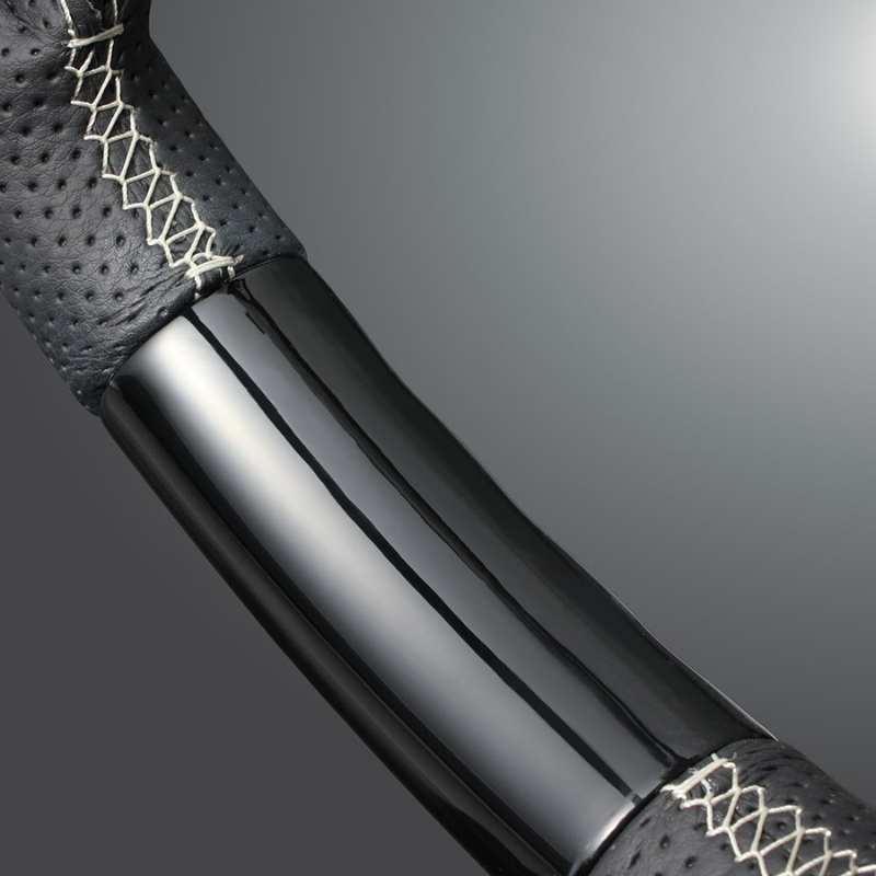 高品質の証ユーロステッチ採用 (ピアノブラックxシルバーステッチ) 純正交換ガングリップステアリング ジムニー/シエラ/ノマド JB64 H30/7- LS287