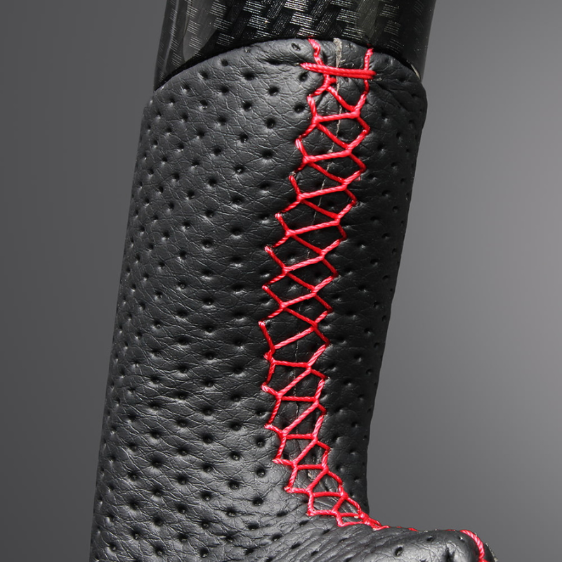 高品質の証ユーロステッチ採用 (カーボン調xレッドステッチ) 純正交換ガングリップステアリング ジムニー/シエラ/ノマド JB64 H30/7- LS288