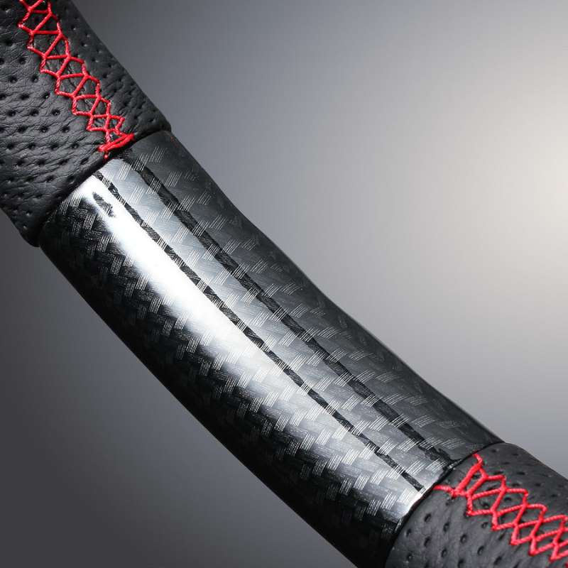 高品質の証ユーロステッチ採用 (カーボン調xレッドステッチ) 純正交換ガングリップステアリング ジムニー/シエラ/ノマド JB64 H30/7- LS288