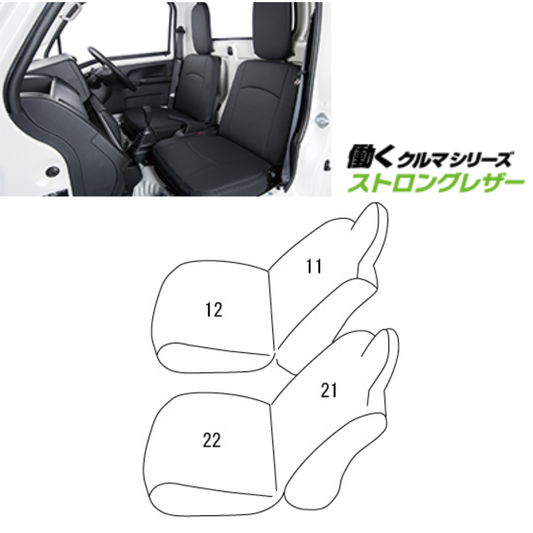 現行型 R7/12以降のNV200 (ブラック) ストロングレザー シートカバー NV200 バネットバン VM20 VX 前列のみセット EN-5217-01 新車に