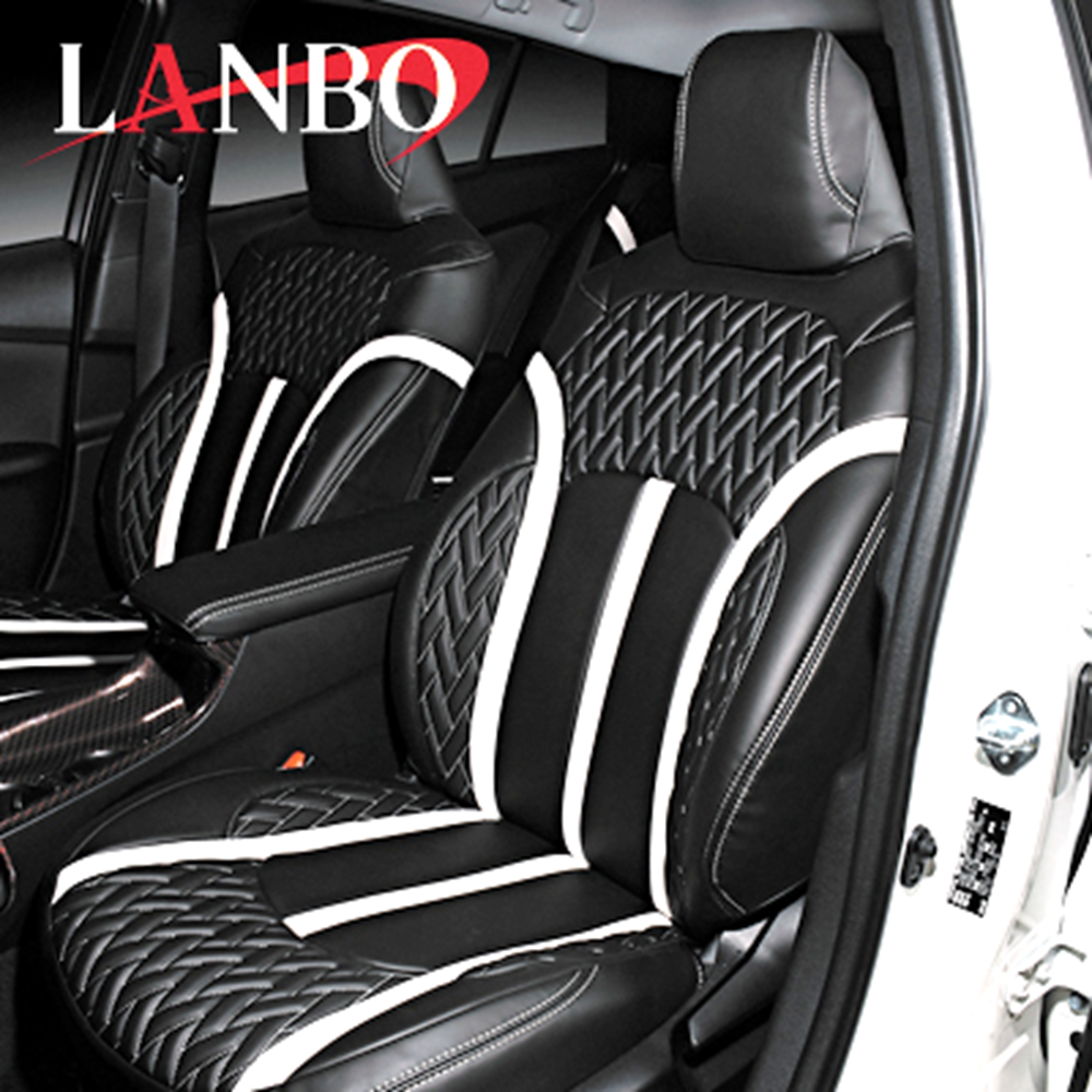 (ブラック×ホワイト) G・L / G・L Honda SENSING レザーシートカバー Type LUXE N-BOX / N-BOXカスタム JF3/4 2列目:アームレスト無し