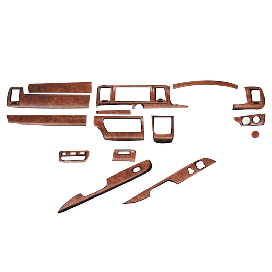 (茶木目 標準ボディー) ABS製 3Dインテリアパネル 15Pセット ハイエース 200系 4-6型