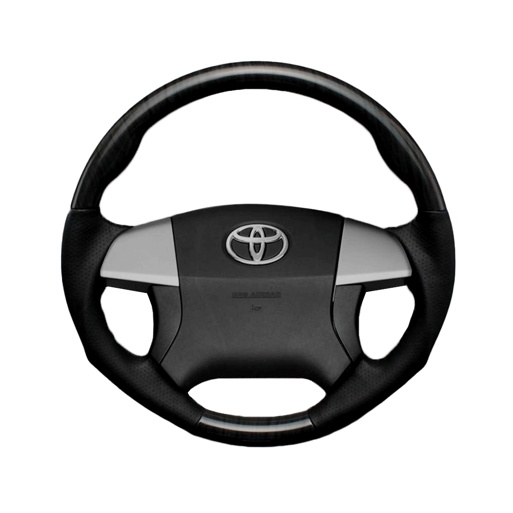 (黒木目×ダークグレー) 車種専用設計 高品質 ガングリップ ウッド×パンチング 本皮調 レザーステアリング アイシス 10系