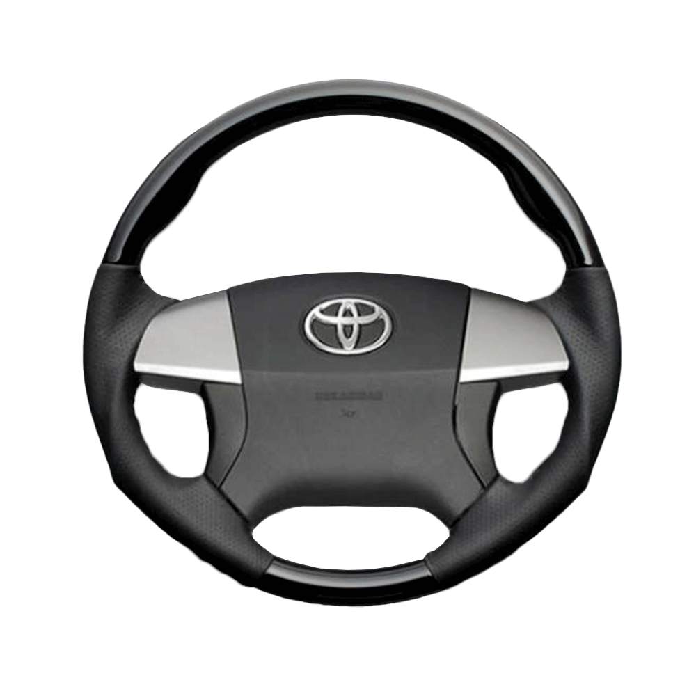 (ピアノブラック×ダークグレー) 車種専用設計 高品質 ガングリップ ウッド×パンチング 本皮調 レザーステアリング アイシス 10系
