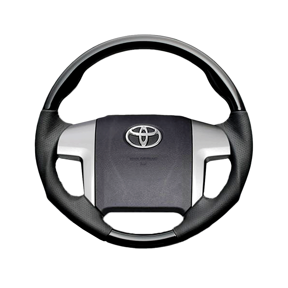 (ピアノブラック) 車種専用設計 高品質 ガングリップ ウッド×パンチング 本皮調 レザーステアリング アリオン T260系 前期・中期