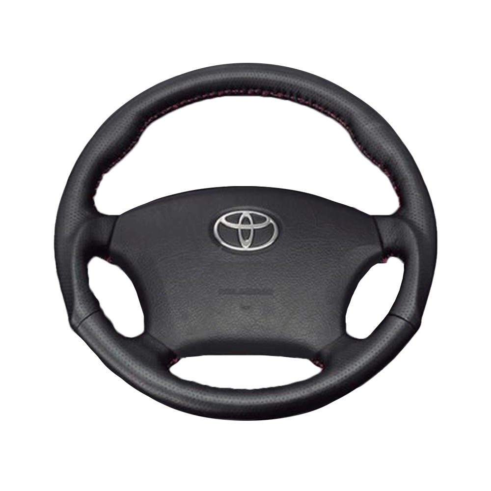 (ダークグレーレザー×レッドステッチ) 車種専用設計 高品質 ガングリップ ウッド×パンチング 本皮調 レザーステアリング アルファード 10系