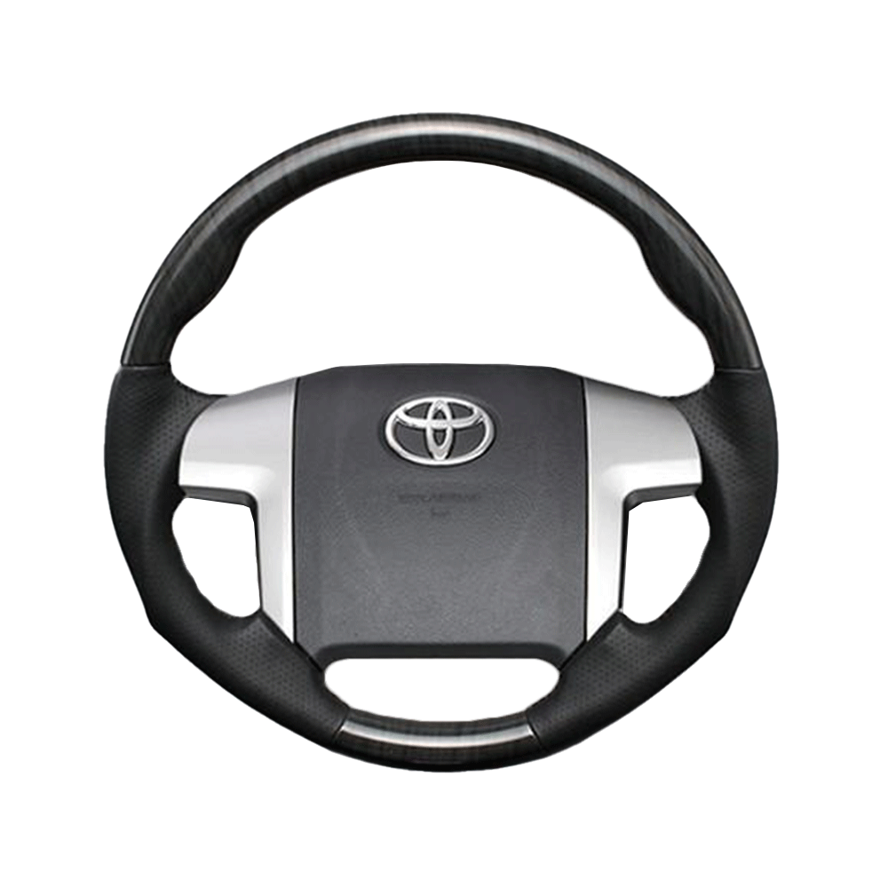 (黒木目×ダークグレー) ガングリップ ウッド×パンチング 本皮調 レザーステアリング ヴォクシー 70系 FEGGARI LS19-003 専用設計 高品質