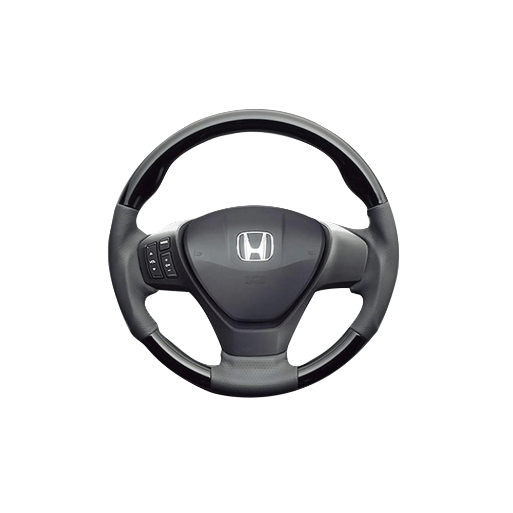 (ピアノBK×ダークグレー) ガングリップ ウッドコンビステアリング フリードハイブリッド GP3系 ガーニッシュ付パドルシフト車用 FEGGARI LS15CH-003