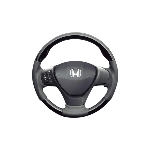 (ピアノBK×ダークグレー) ガングリップ ウッドコンビステアリング フリードハイブリッド GP3系 ガーニッシュ付パドルシフト車用 FEGGARI LS15CH-003