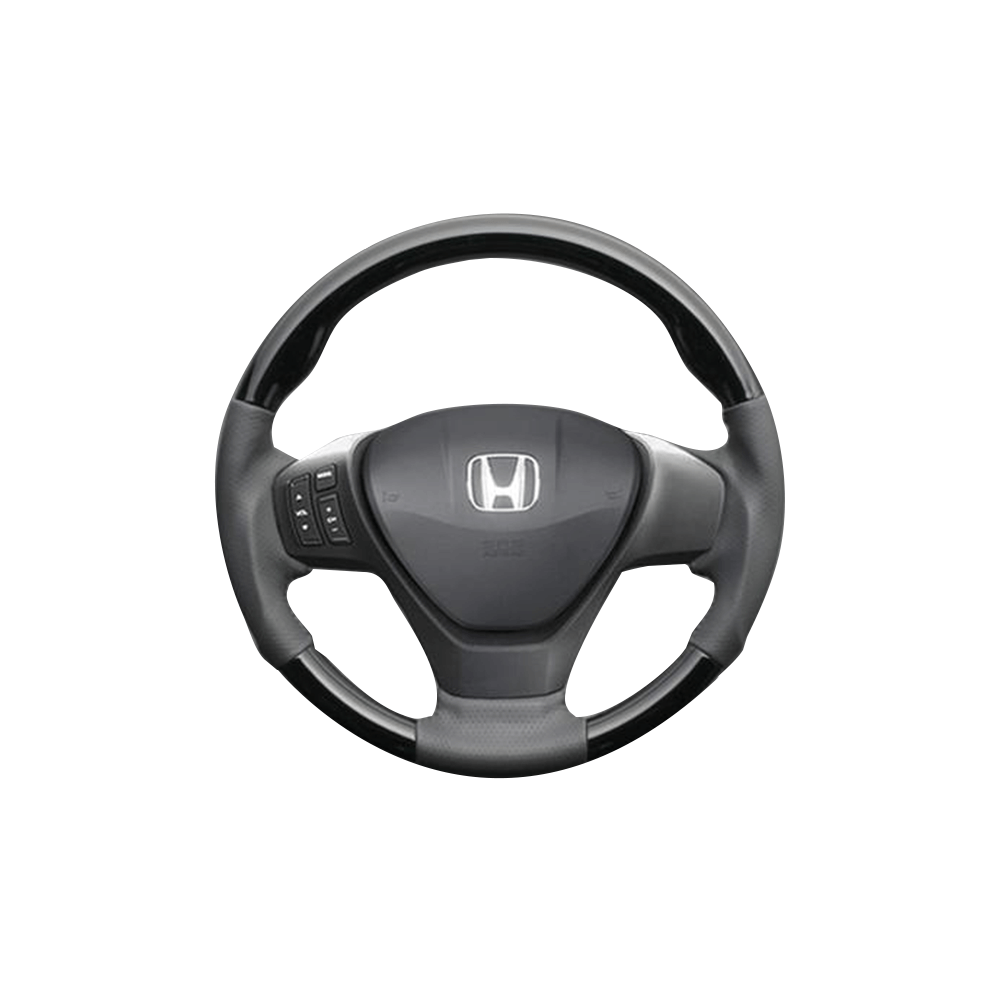 (ピアノブラック×ダークグレー) ガングリップ ウッドコンビステアリング フリードスパイク GB3/4系 ガーニッシュ付車用 FEGGARI LS05AH-004