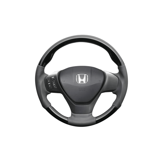 (ピアノブラック×ダークグレー) ガングリップ ウッドコンビステアリング フリードスパイク GB3/4系 ガーニッシュ付車用 FEGGARI LS05AH-004