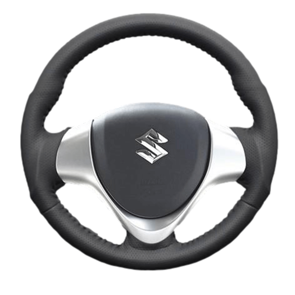 (ダークグレーレザー×ブラックステッチ) ガングリップ ウッド×パンチング ステアリング ワゴンR / ワゴンRスティングレー MH34/44系 FEGGARI LS135LB-004