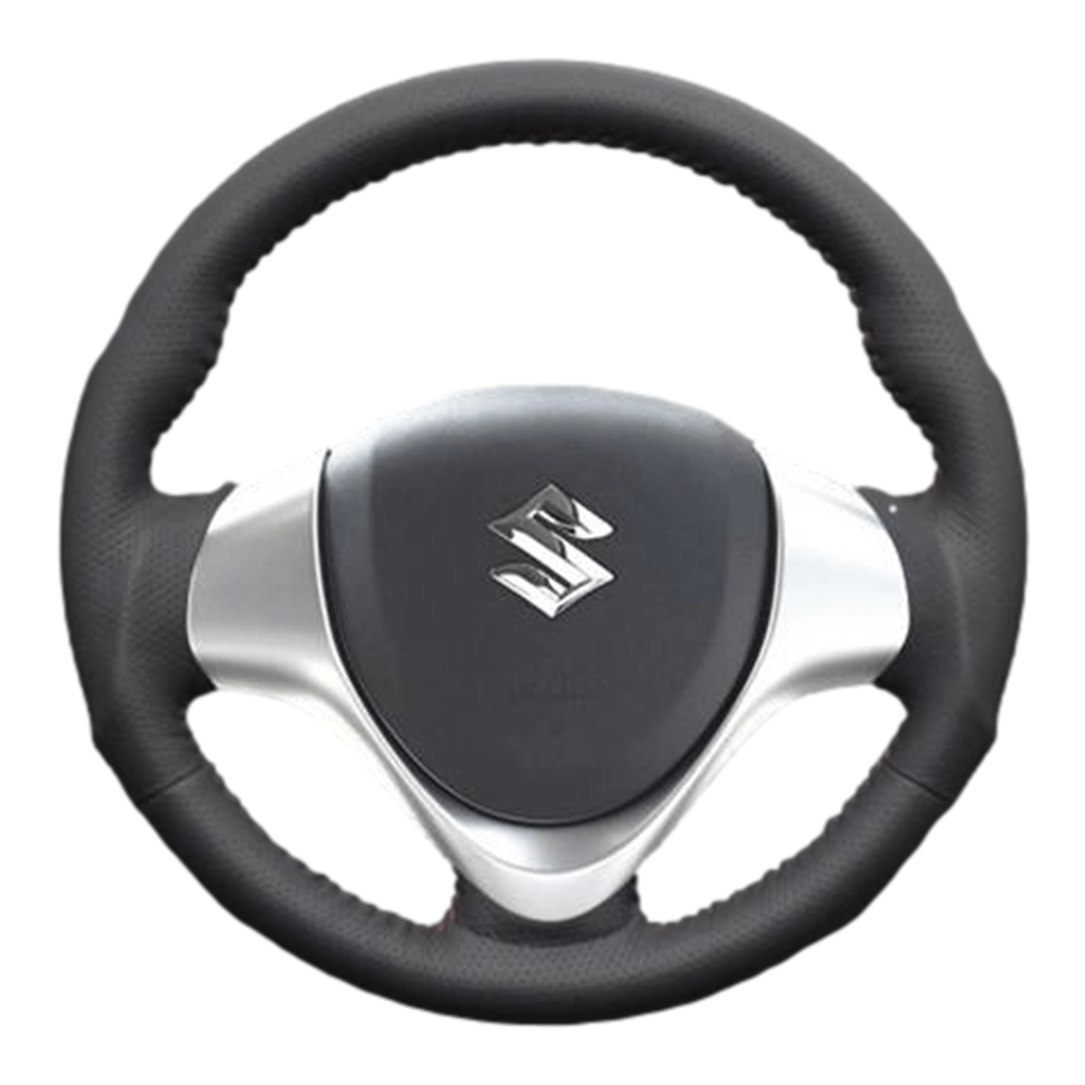 (ダークグレーレザー×レッドステッチ) ガングリップ ウッド×パンチング ステアリング ワゴンR / ワゴンRスティングレー MH34/44系 FEGGARI LS135LR-004