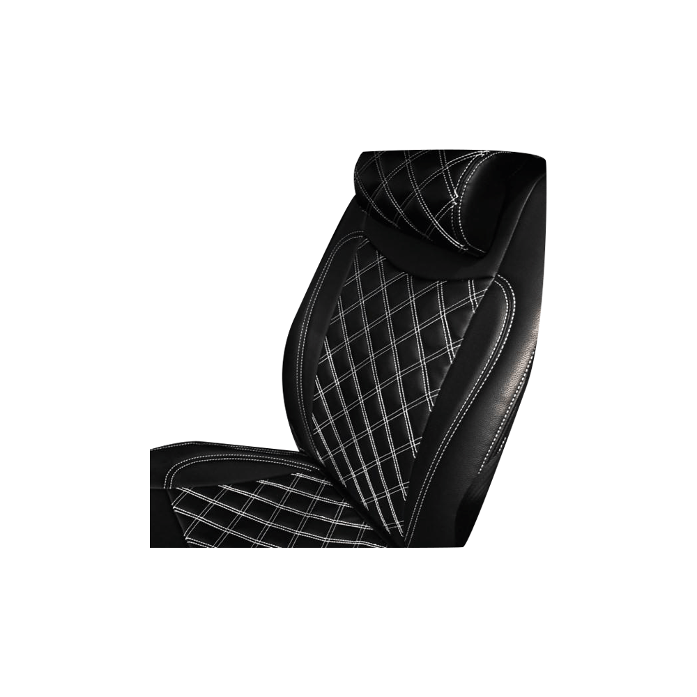 (ブラック×ホワイト) シートカバー ダイヤキルト ハイエース / レジアスエース 200系 5型 S-GL用 FEGGARI HSC02-006