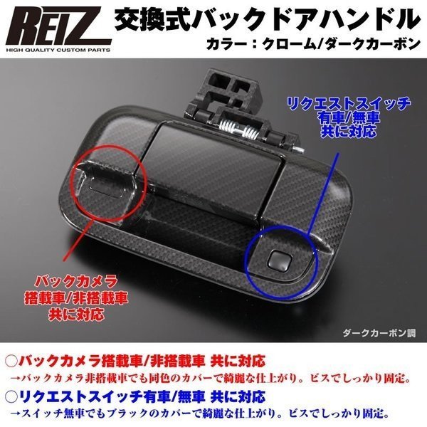 (カーボン)REIZ ライツ 交換式バックドアハンドル1P 新型 ハスラー MR52 / MR92 (R1/12-)