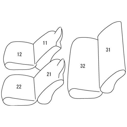 (ハイブリットGL/DX用フロント座席ヘッドレスト一体式) 現行プロボックスNCP160系(H30/12-) (ブラウン)クラッツィオシートカバージュニア ET-1412