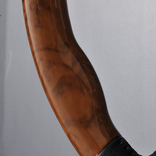 【茶木目(マドローナ)×ダークグレーレザー】スポーツステアリング オデッセイRB1-2(H15.10-H20.10) 純正エアバッグ対応