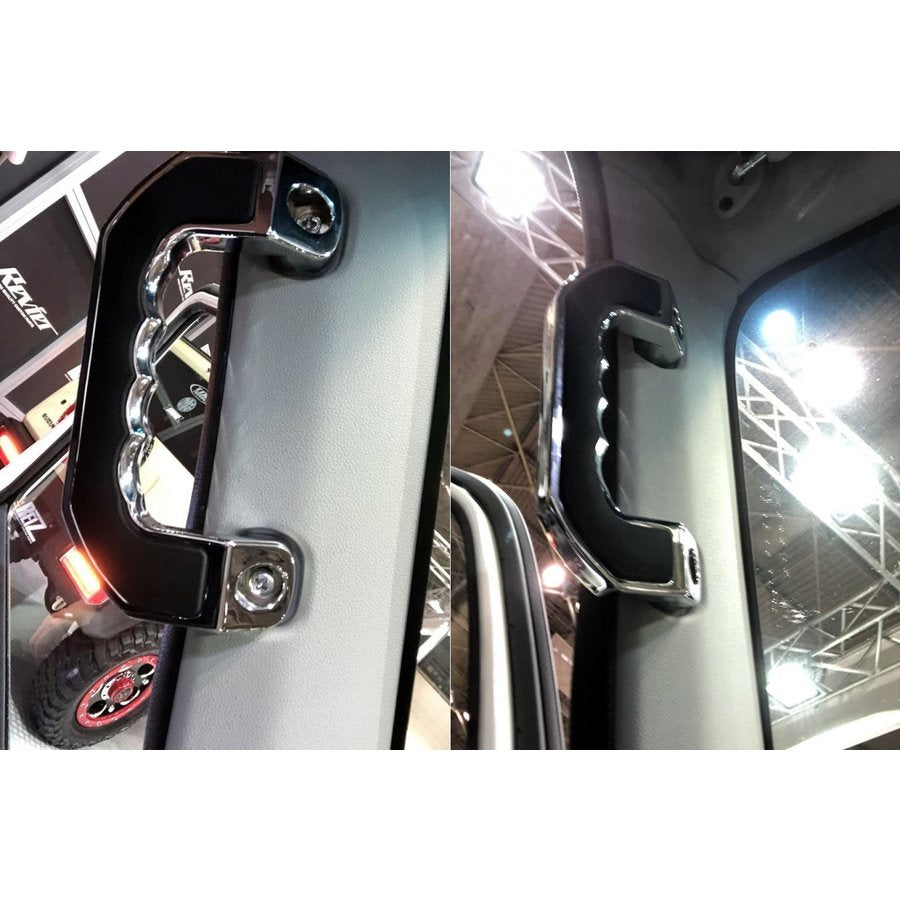 メッキ アシストグリップ ハイゼット カーゴ クルーズ S321 / 331 (H19/11-) ラバーグリップ付き ハイゼットカーゴ カスタム パーツ