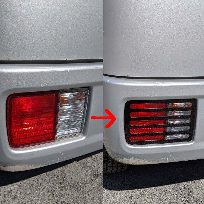 テールランプに貼るだけでイカツ目仕様に！エブリイバンDA64V DA17V用 テールレンズカバー 左右2Pセット EVERY