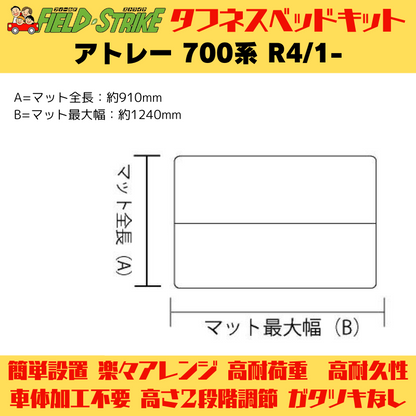 ラゲージサイズ (硬質マットタイプ / 重歩行用ストーングレー) ハーフサイズ ベッドキット アトレー 700系 R4/1- Field Strike 営業車 車中泊 アウトドア