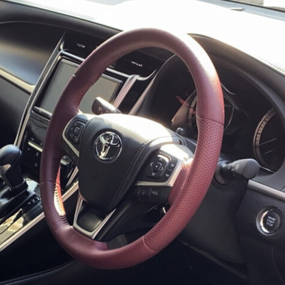唯一無二デザイン (ボルドーワインレザー) オールレザーステアリング ヴォクシー 80系 H26/1-R3/12 YourParts e0184 限定モデル