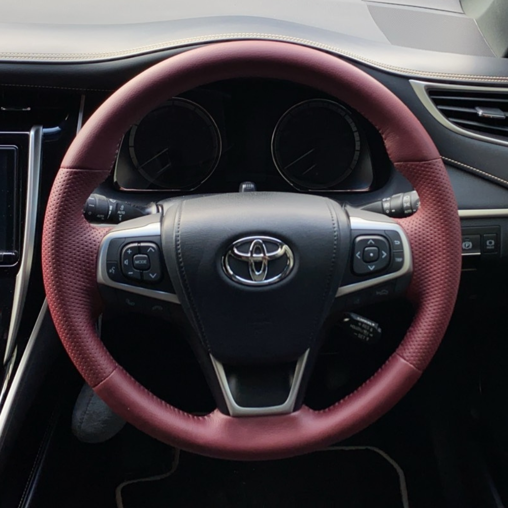 唯一無二デザイン (ボルドーワインレザー) オールレザーステアリング ヴォクシー 80系 H26/1-R3/12 YourParts e0184 限定モデル