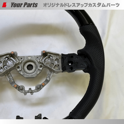 スタイリッシュなD型ステアリング (ピアノブラック) スポーツD型ステアリング デリカミニ B34系 R5/5-R7/9 YourParts e0210 運転操舵感が変わります