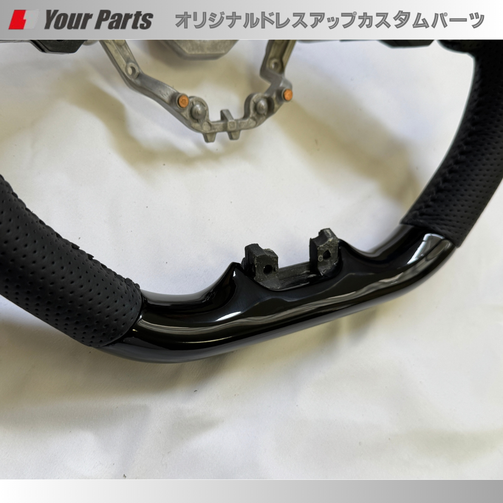 スタイリッシュなD型ステアリング (ピアノブラック) スポーツD型ステアリング デリカミニ B34系 R5/5-R7/9 YourParts e0210 運転操舵感が変わります