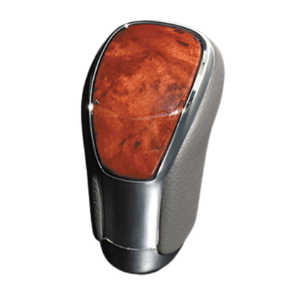 (茶木目×グレーレザー) オリジナル ウッドコンビ シフトノブ LXデザイン 8mm径 ウィッシュ 10系 H15/1-H21/4 SK09-01 シャフト径8mm AT車 ドレスアップ