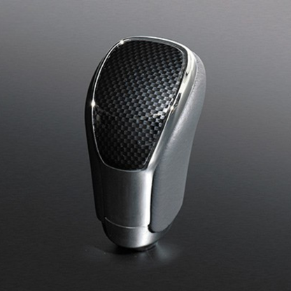 (カーボン調×グレーレザー) オリジナル ウッドコンビ シフトノブ LXデザイン 8mm径 ランドクルーザー プラド 120系 H14/10-H21/9 SK09-19