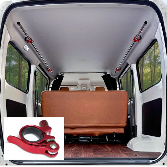 積載量アップ 天井 サイドバー (パイプホルダー赤) マルチキャリアハンガー タウンエース バン S403 / S413 R2/9- Hyog GL / DX 工事不要