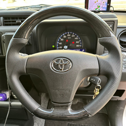 純正交換ステアリング (黒木目調) ガングリップステアリング ムーブ LA100 (H24/12-H26/12) LANBO LSD006A