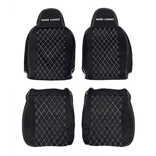 予約商品7月下旬 (スエードタイプ) シートカバー 左右セット ハイゼットトラック ジャンボ S500系 後期 R3/12- HARD CARGO 一列目運転席+助手席セット